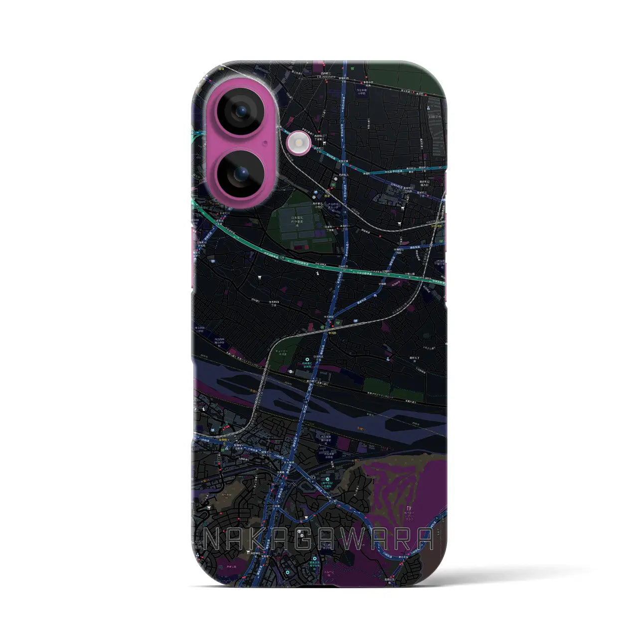 【中河原(東京都)】地図柄iPhoneケース(バックカバータイプ)