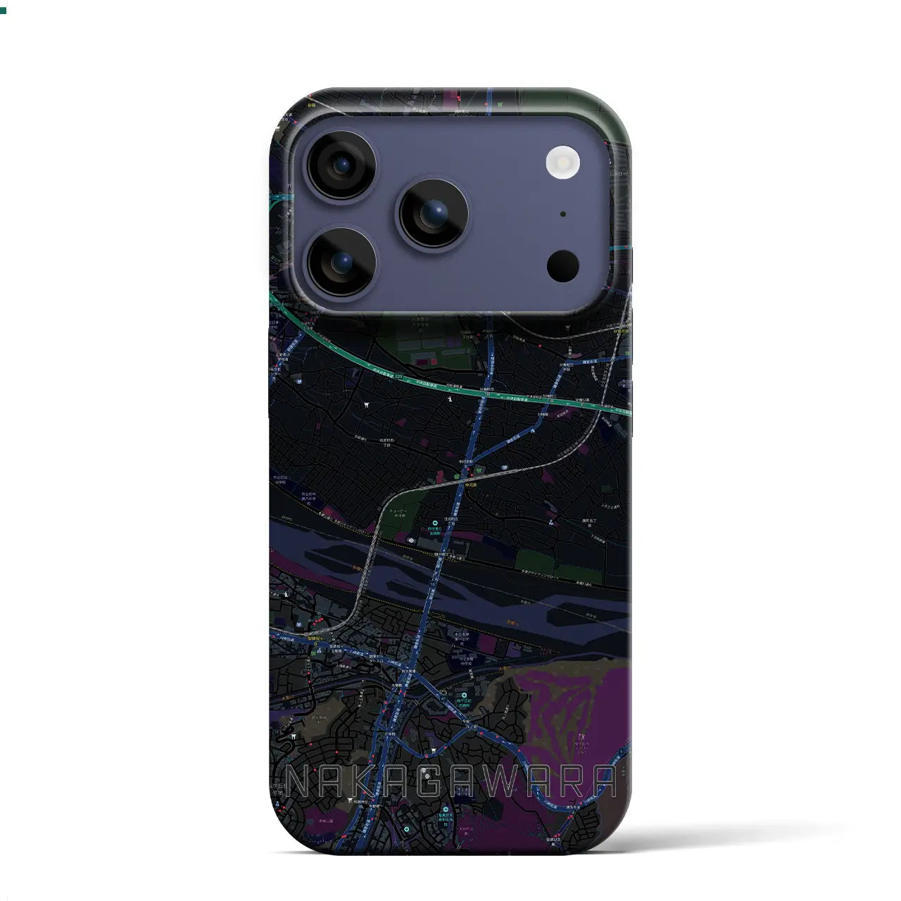 【中河原(東京都)】地図柄iPhoneケース(バックカバータイプ)