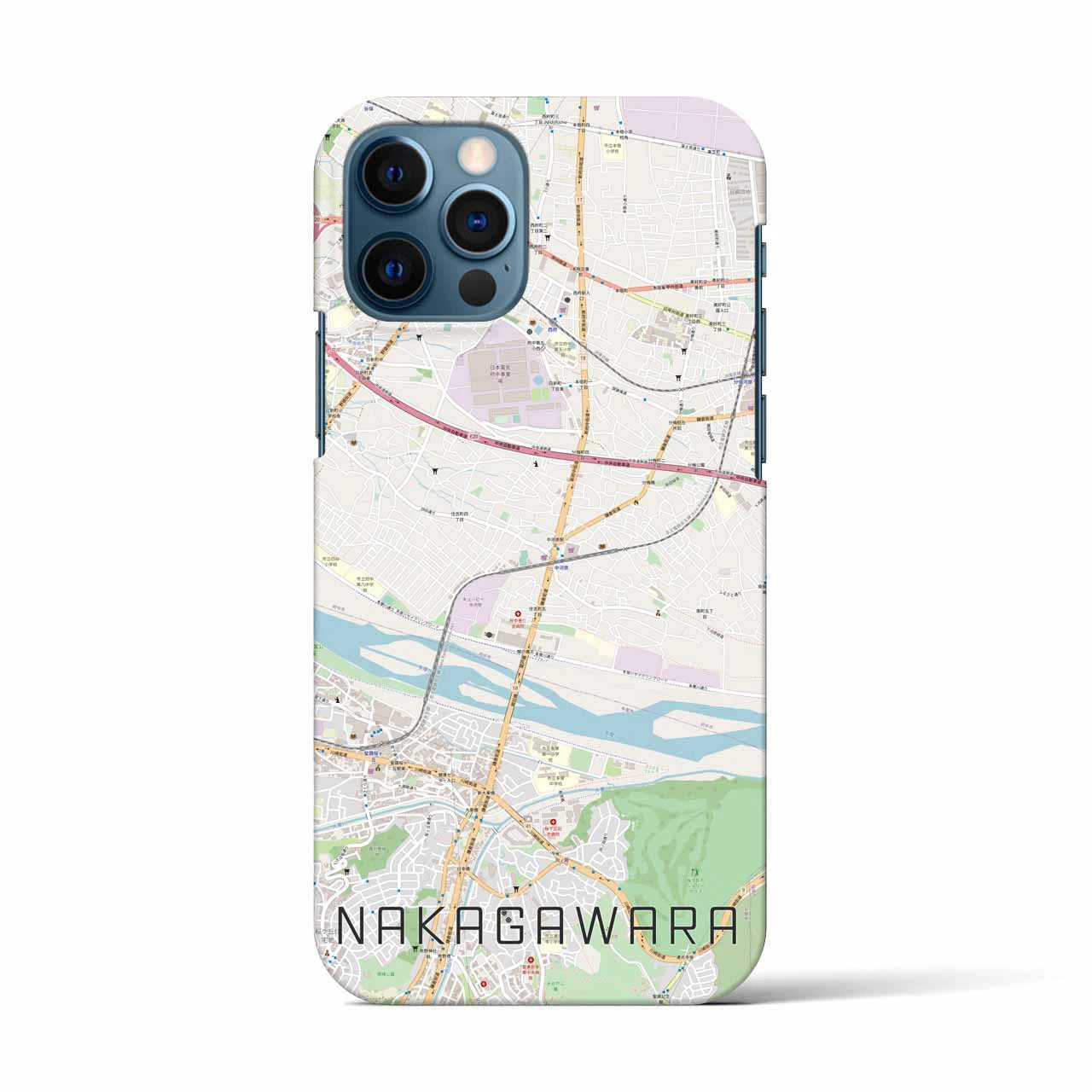 【中河原(東京都)】地図柄iPhoneケース(バックカバータイプ)