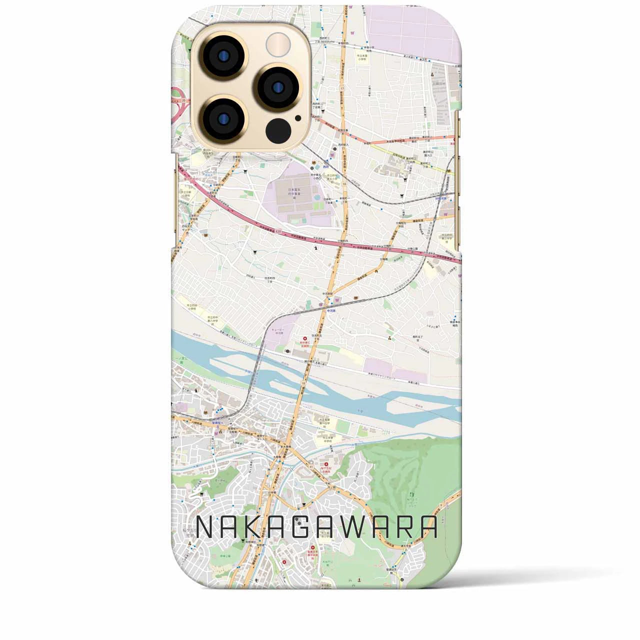 【中河原(東京都)】地図柄iPhoneケース(バックカバータイプ)