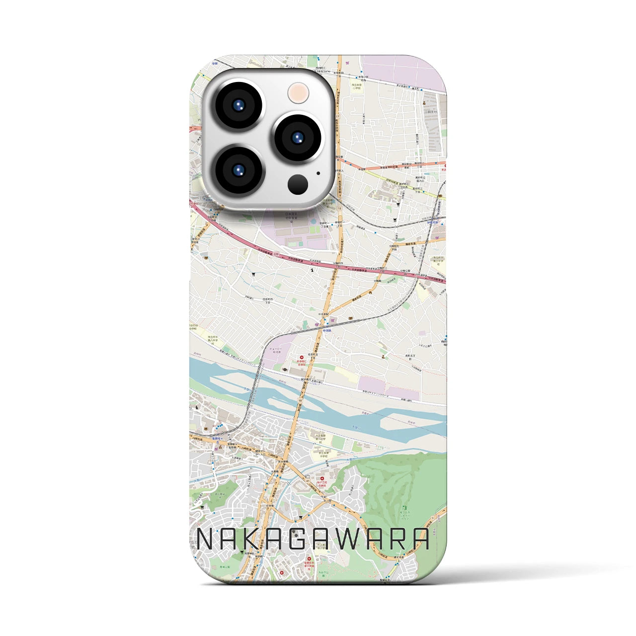 【中河原(東京都)】地図柄iPhoneケース(バックカバータイプ)