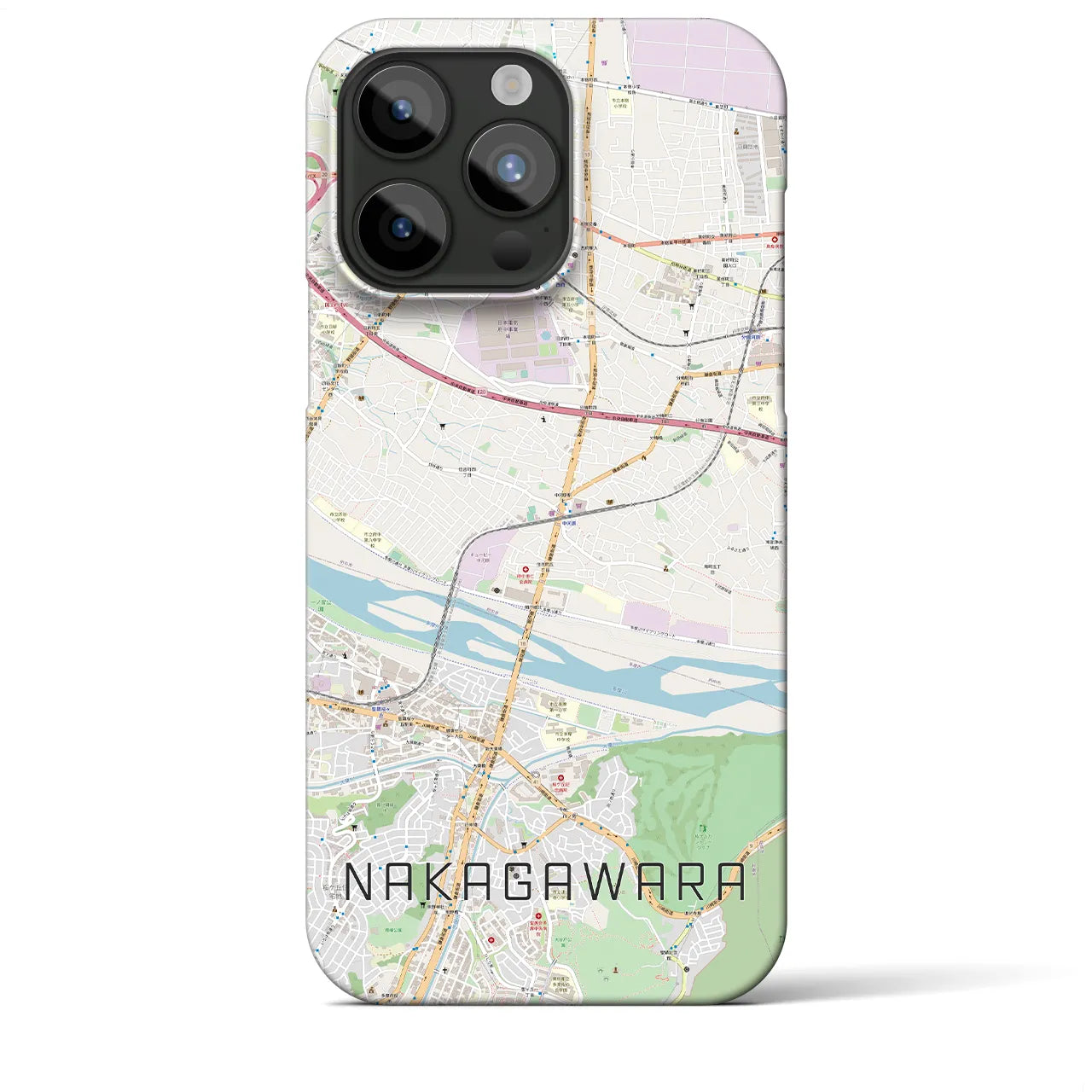 【中河原(東京都)】地図柄iPhoneケース(バックカバータイプ)