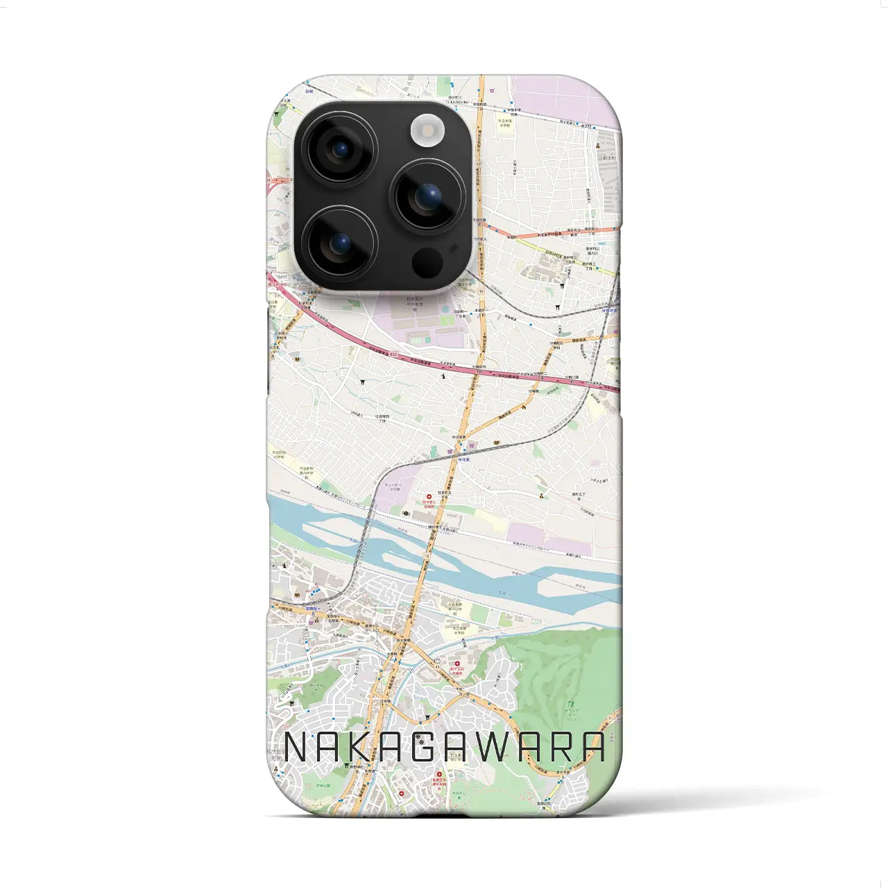 【中河原(東京都)】地図柄iPhoneケース(バックカバータイプ)