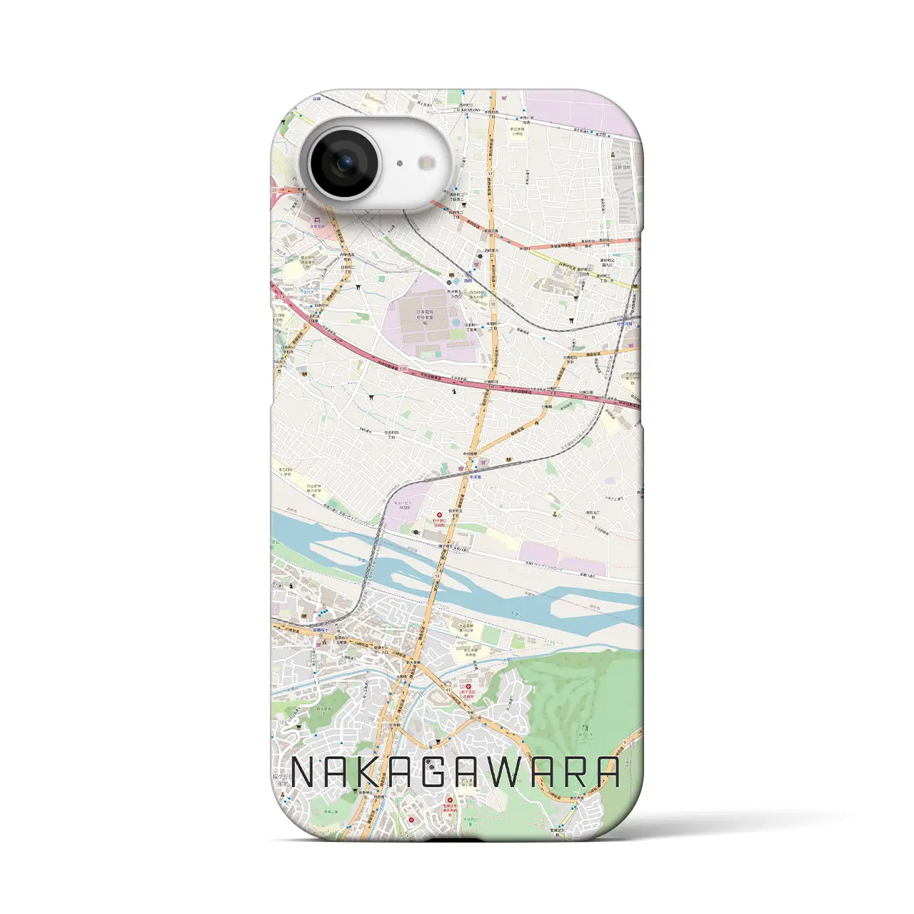 【中河原(東京都)】地図柄iPhoneケース(バックカバータイプ)