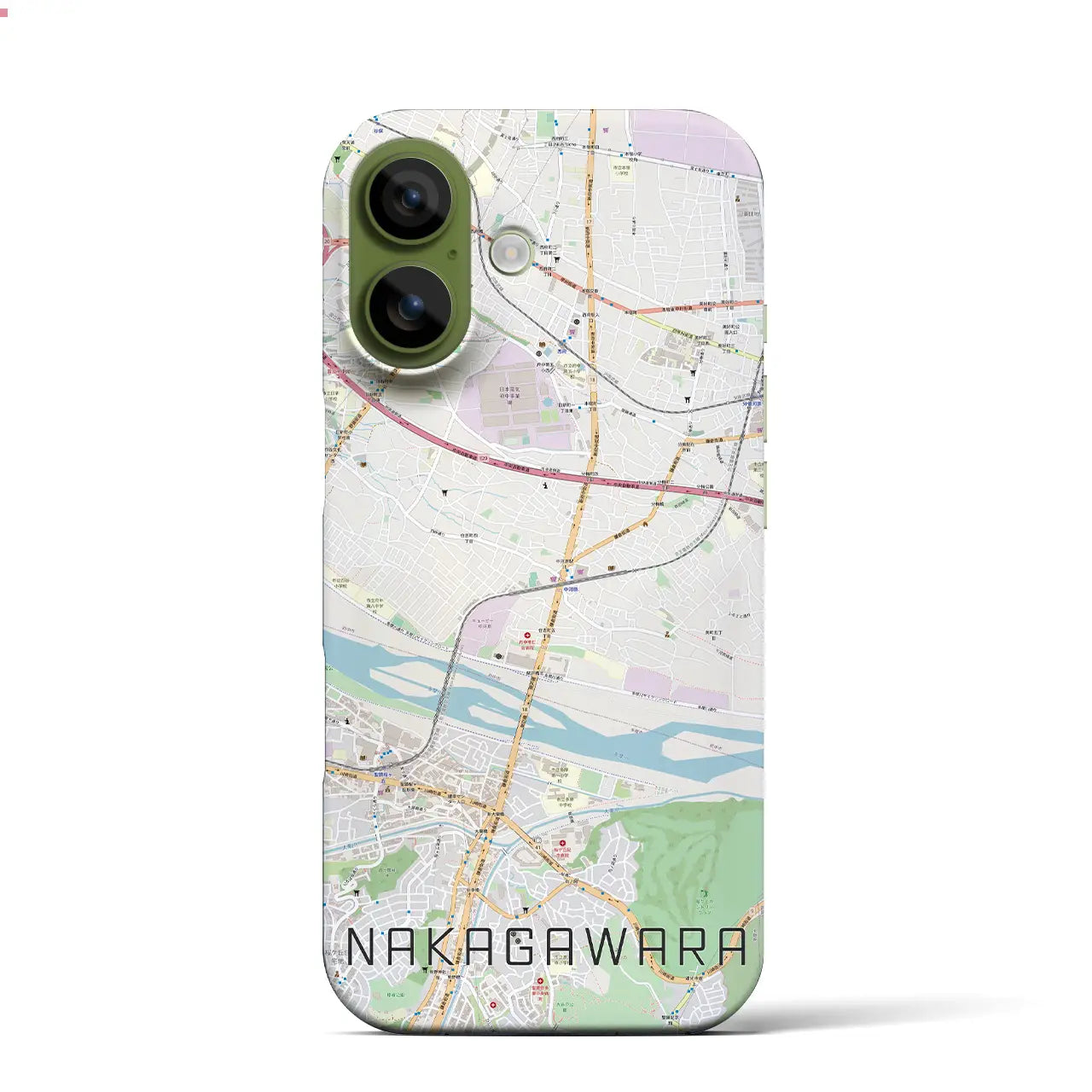 【中河原(東京都)】地図柄iPhoneケース(バックカバータイプ)