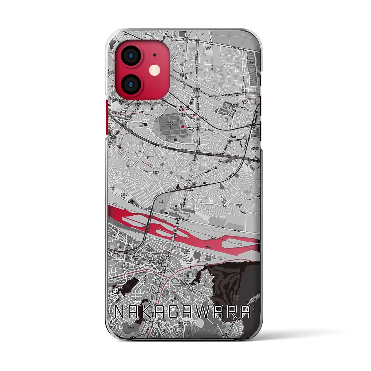 【中河原(東京都)】地図柄iPhoneケース(クリアタイプ)