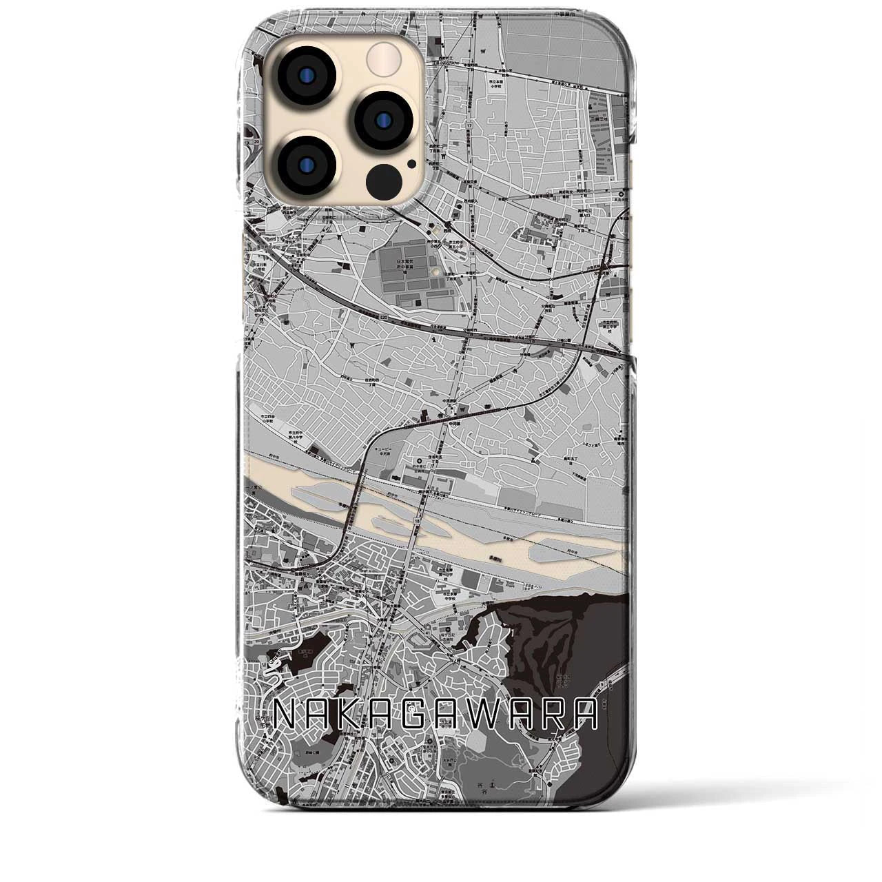 【中河原(東京都)】地図柄iPhoneケース(クリアタイプ)