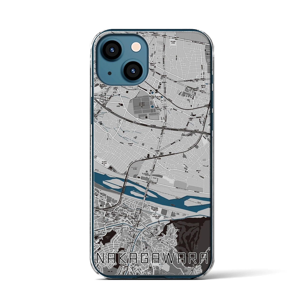 【中河原(東京都)】地図柄iPhoneケース(クリアタイプ)