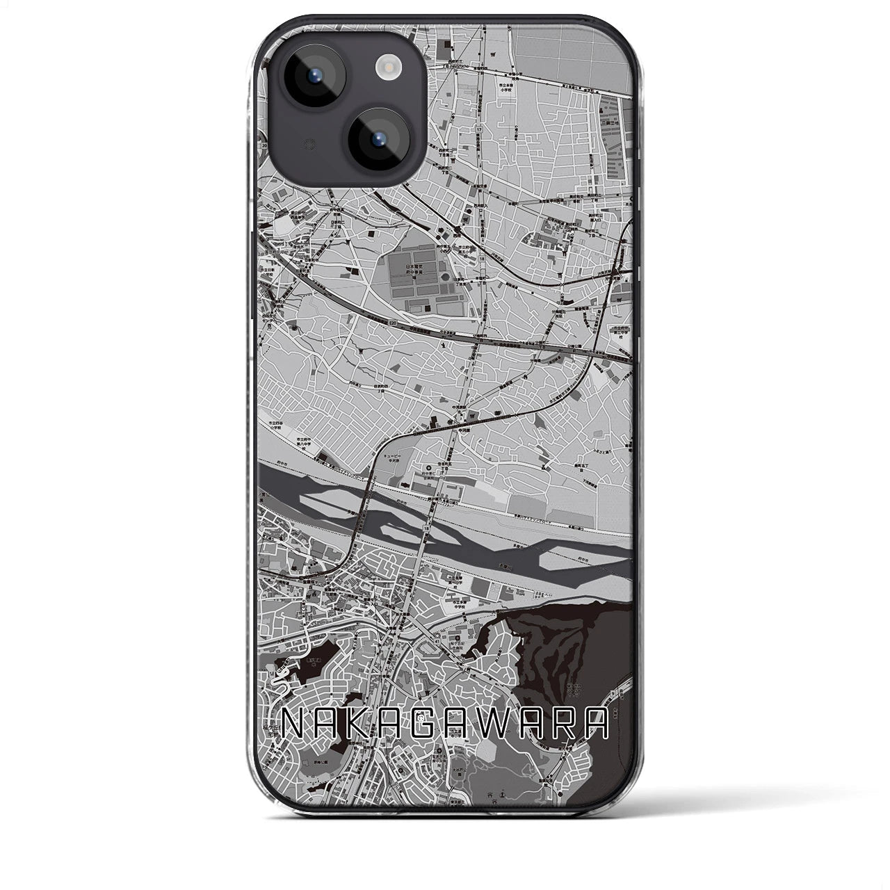 【中河原(東京都)】地図柄iPhoneケース(クリアタイプ)