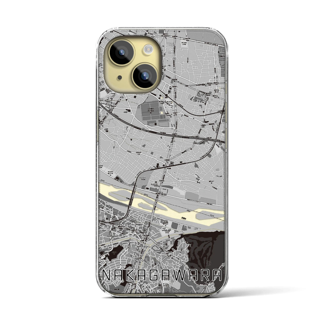 【中河原(東京都)】地図柄iPhoneケース(クリアタイプ)