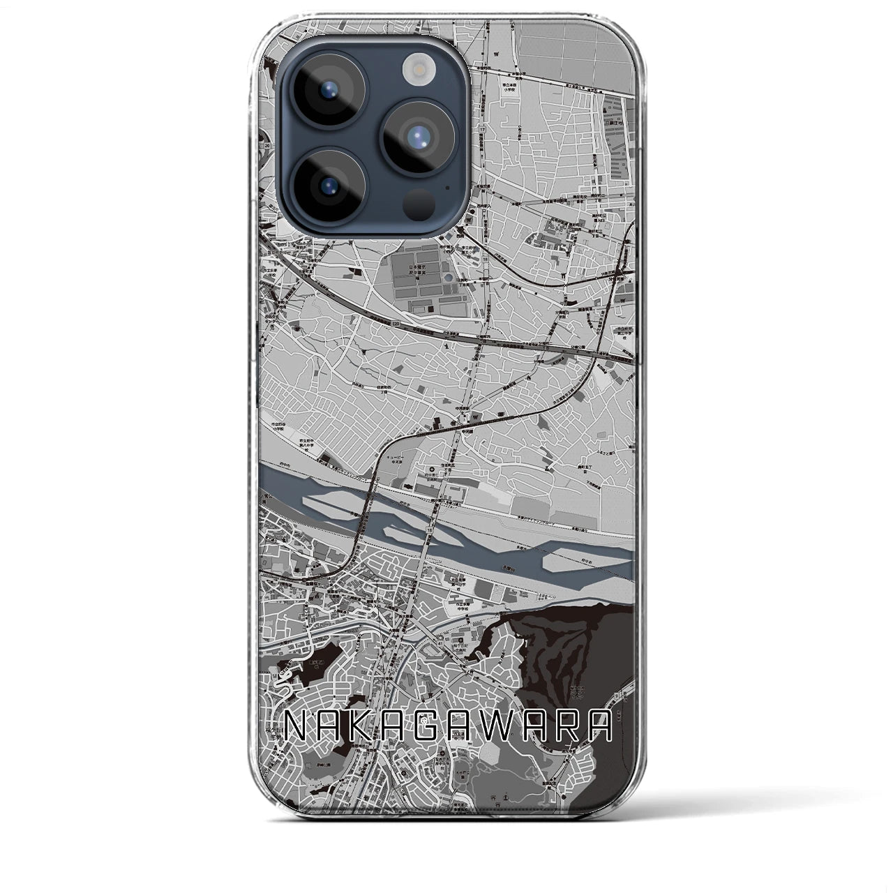 【中河原(東京都)】地図柄iPhoneケース(クリアタイプ)