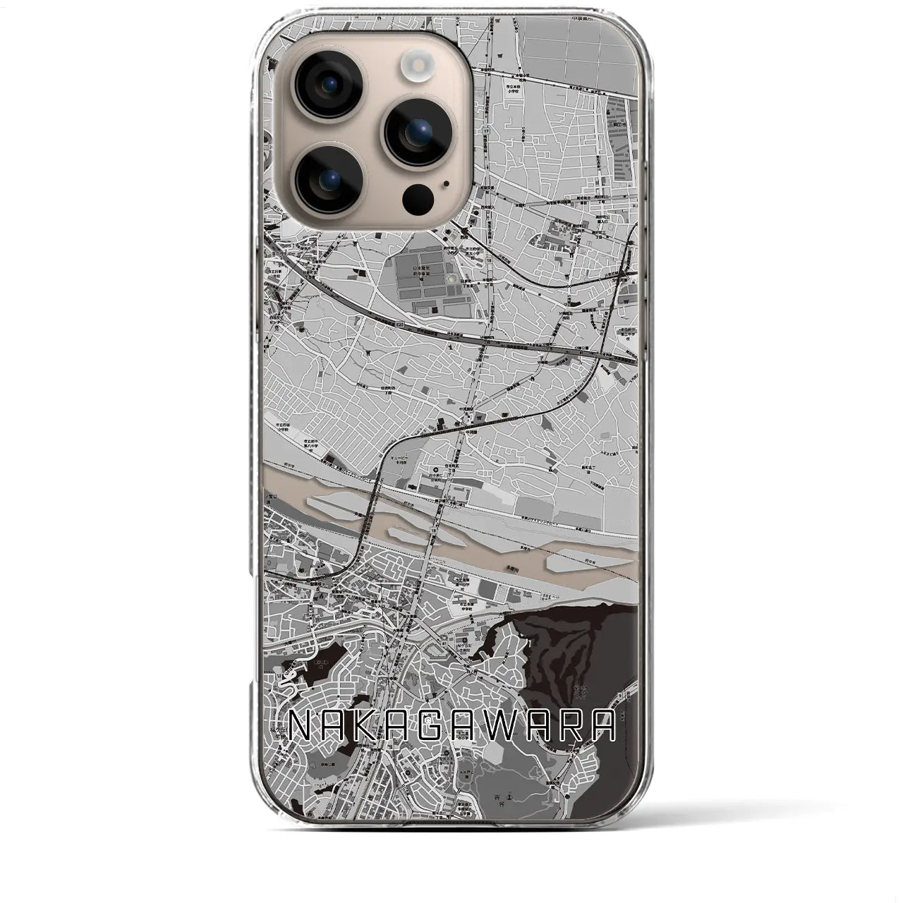 【中河原(東京都)】地図柄iPhoneケース(クリアタイプ)