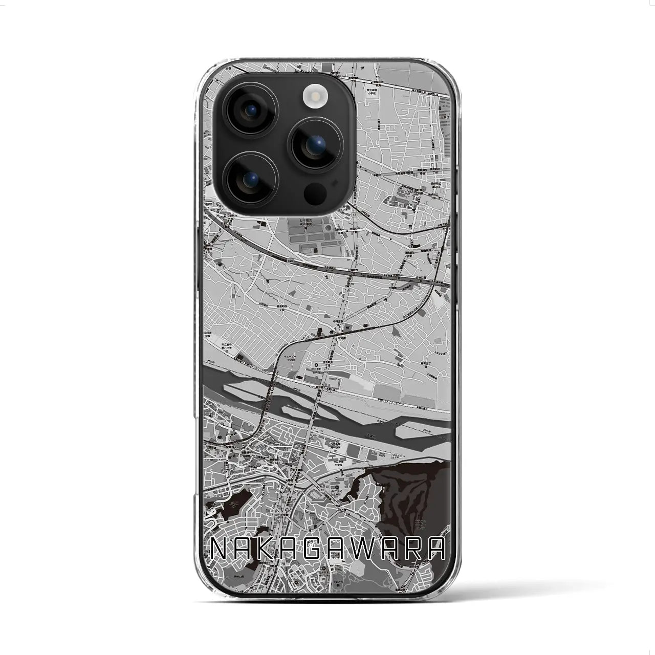 【中河原(東京都)】地図柄iPhoneケース(クリアタイプ)