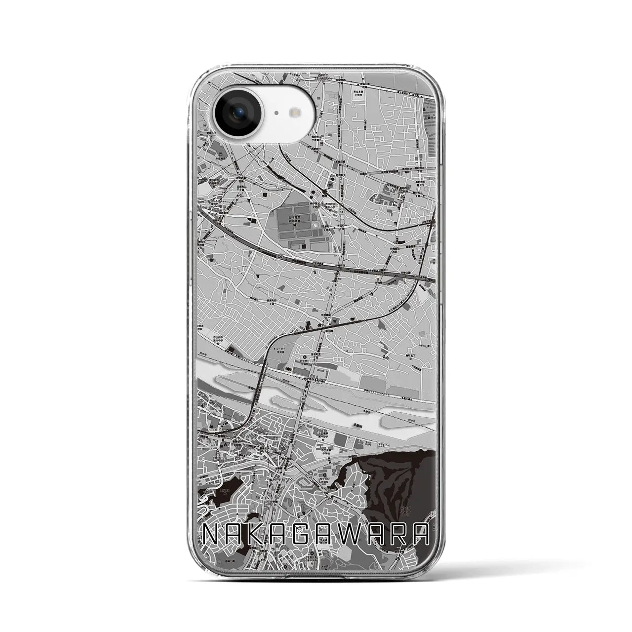 【中河原(東京都)】地図柄iPhoneケース(クリアタイプ)