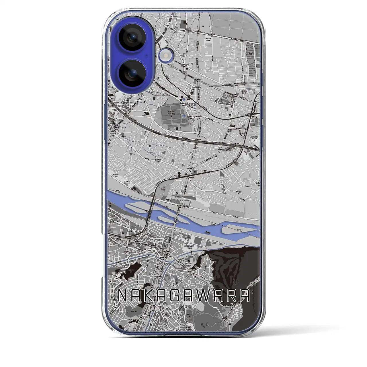 【中河原(東京都)】地図柄iPhoneケース(クリアタイプ)
