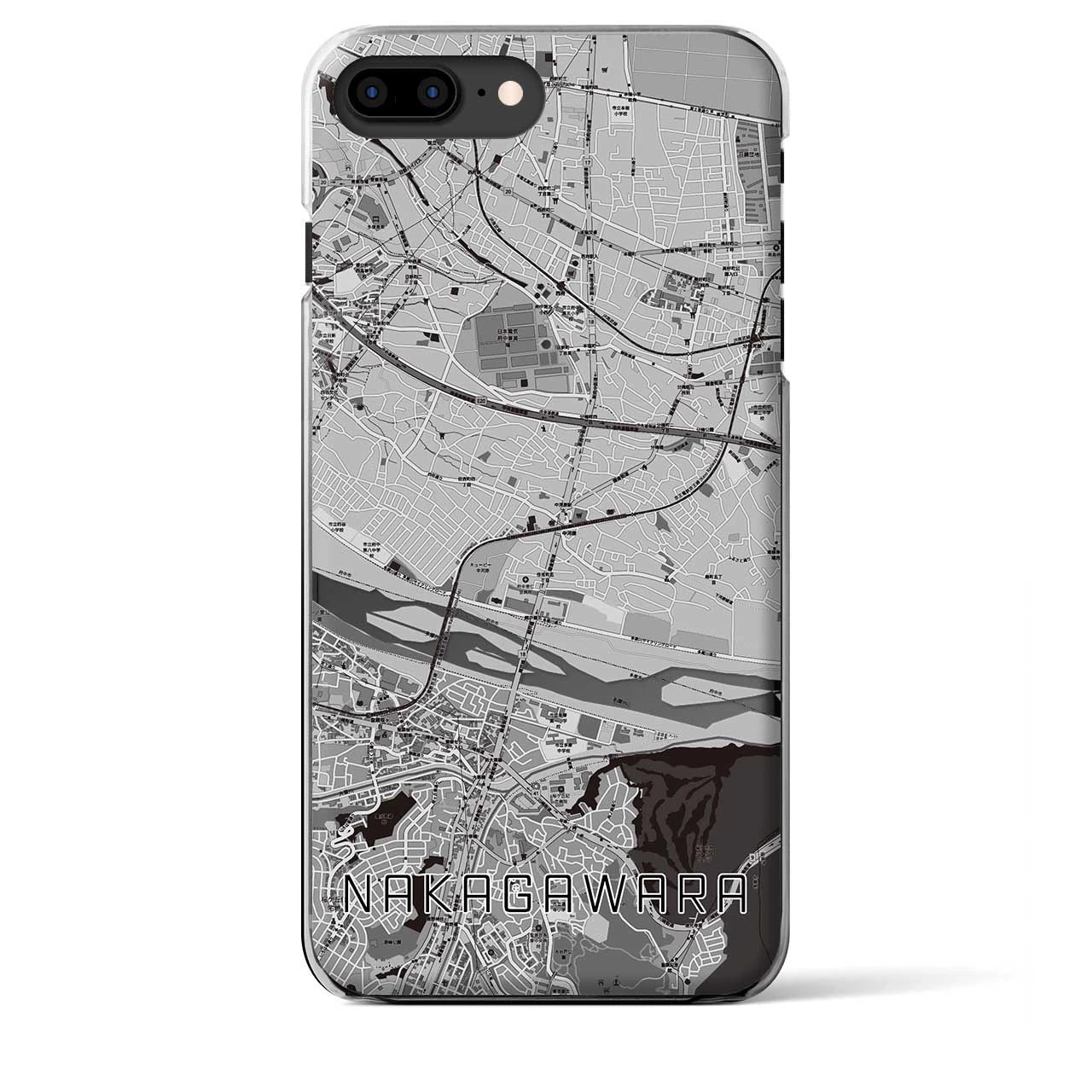 【中河原(東京都)】地図柄iPhoneケース(クリアタイプ)