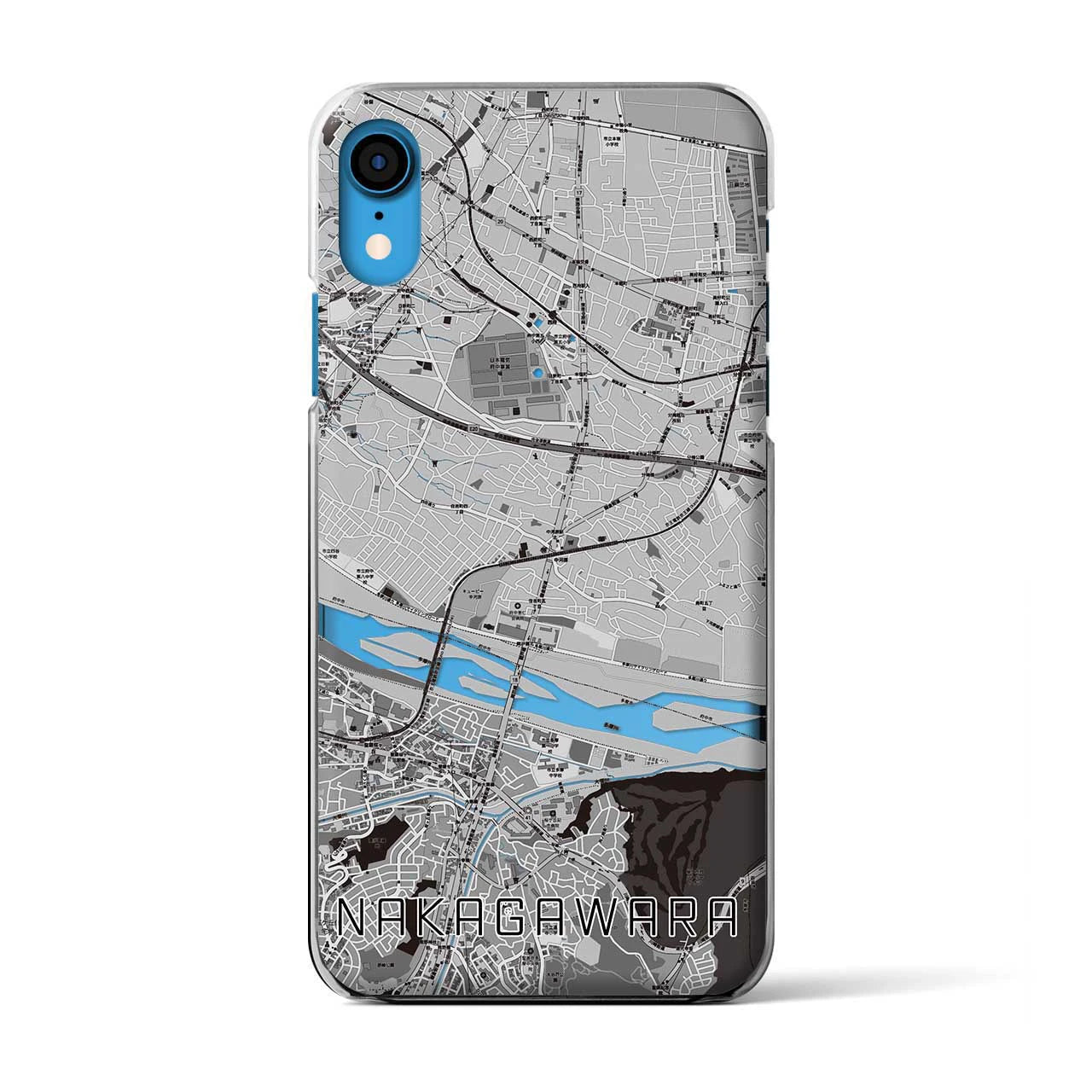 【中河原(東京都)】地図柄iPhoneケース(クリアタイプ)