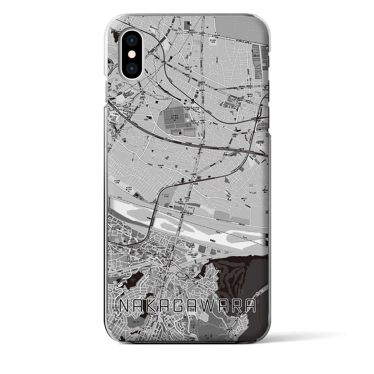 【中河原(東京都)】地図柄iPhoneケース(クリアタイプ)