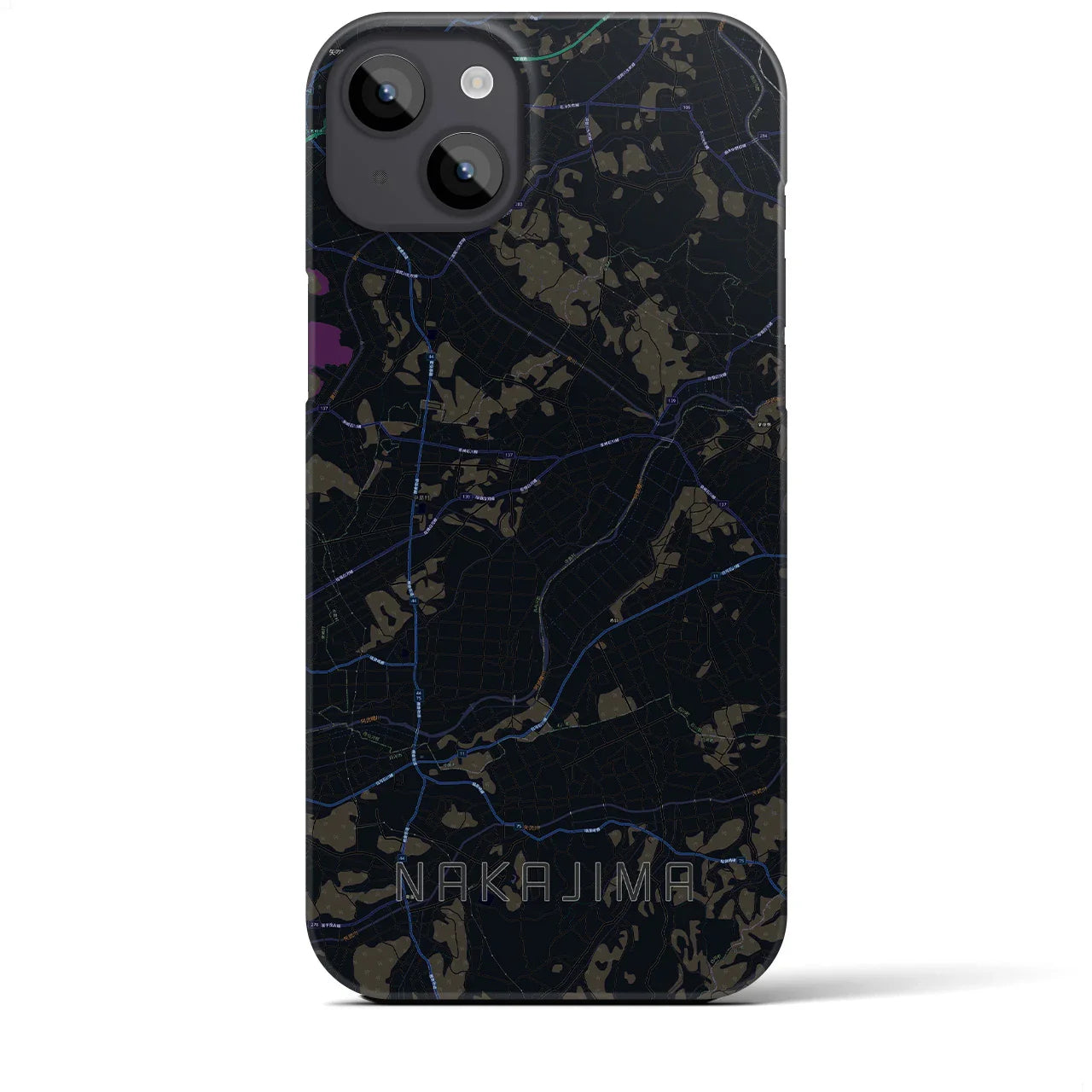 【中島(福島県)】地図柄iPhoneケース(バックカバータイプ)
