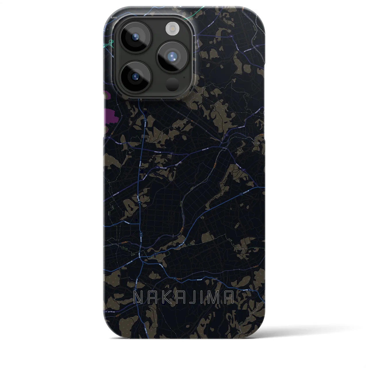 【中島(福島県)】地図柄iPhoneケース(バックカバータイプ)