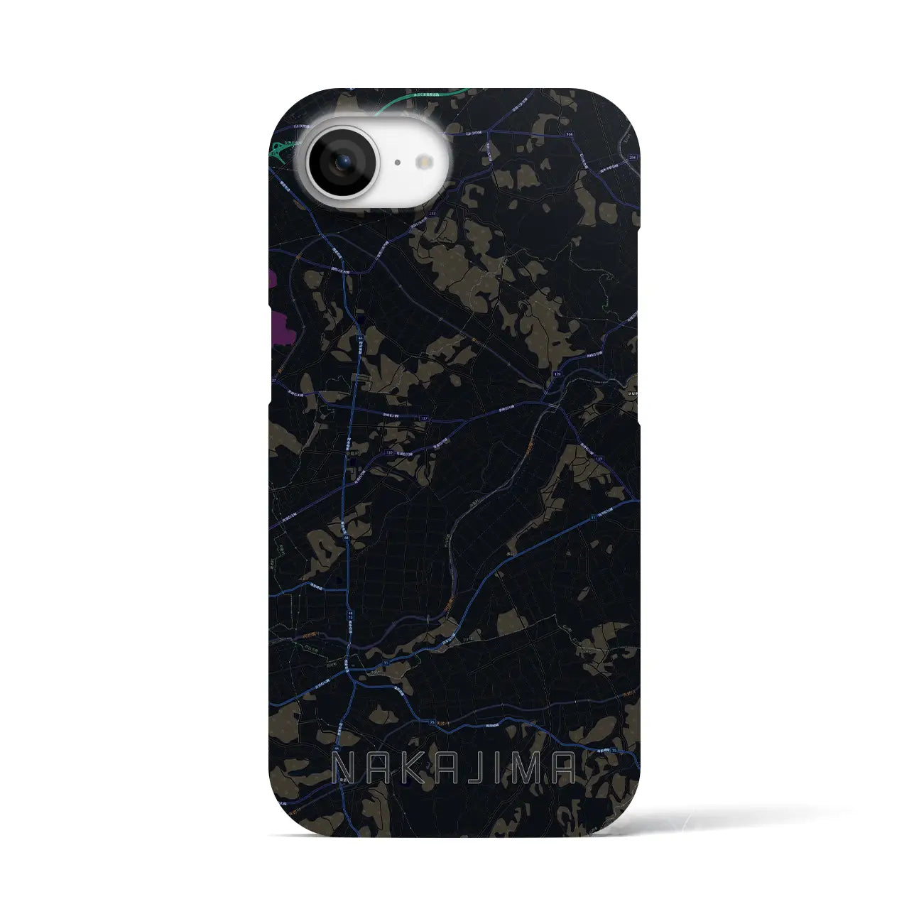 【中島(福島県)】地図柄iPhoneケース(バックカバータイプ)