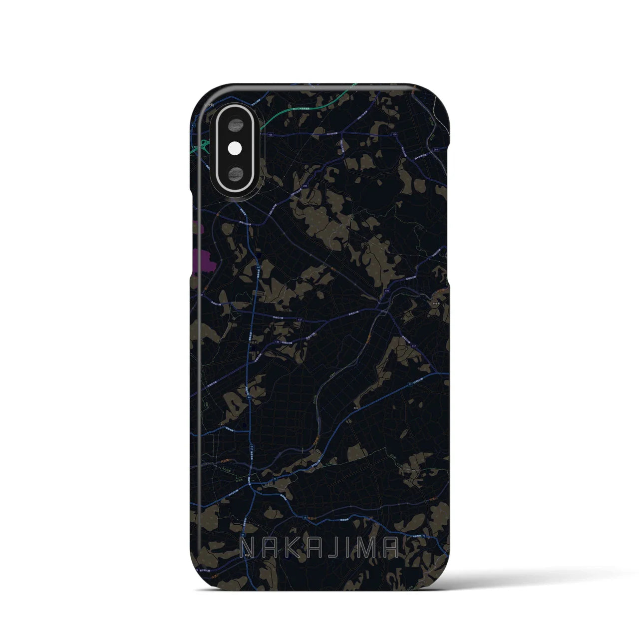 【中島(福島県)】地図柄iPhoneケース(バックカバータイプ)