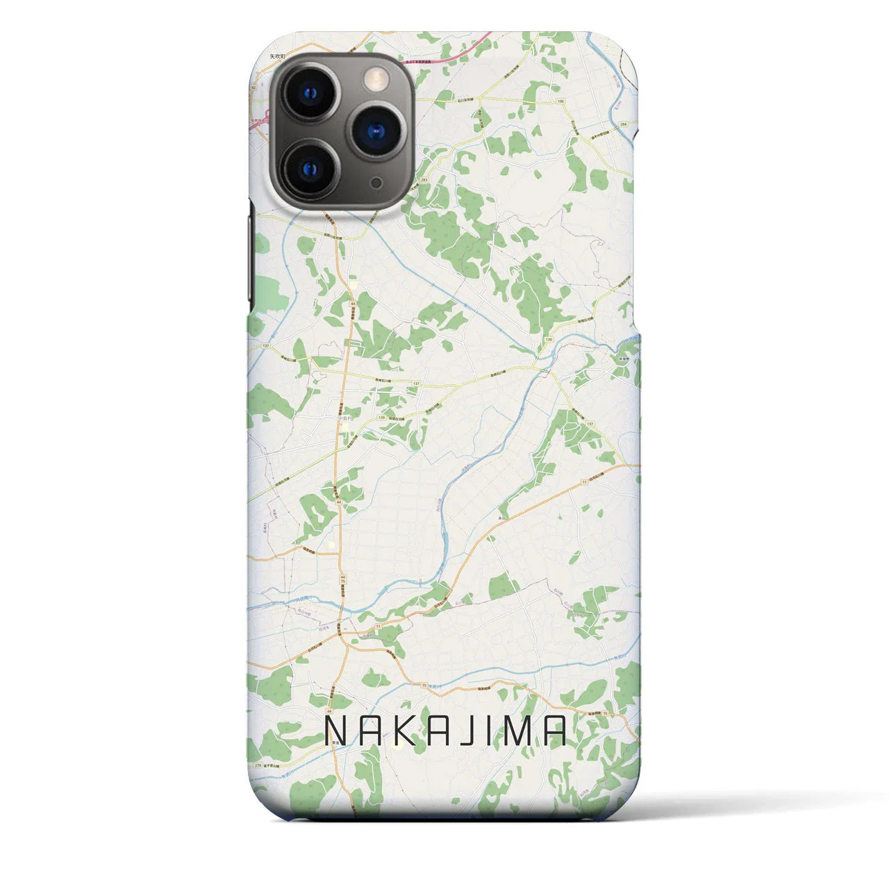 【中島(福島県)】地図柄iPhoneケース(バックカバータイプ)