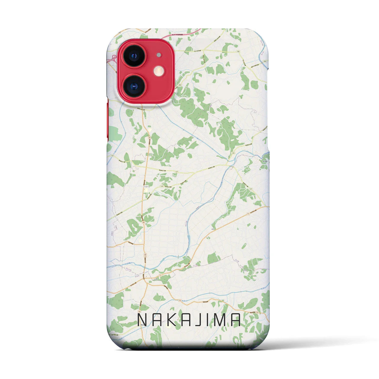 【中島(福島県)】地図柄iPhoneケース(バックカバータイプ)