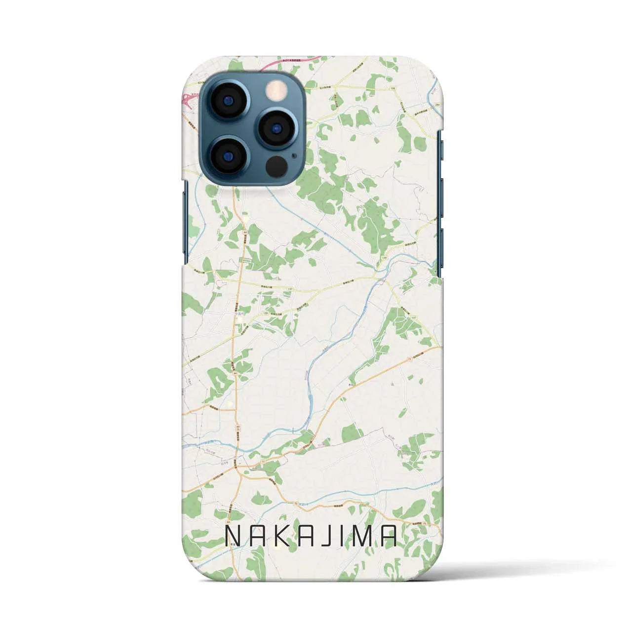 【中島(福島県)】地図柄iPhoneケース(バックカバータイプ)