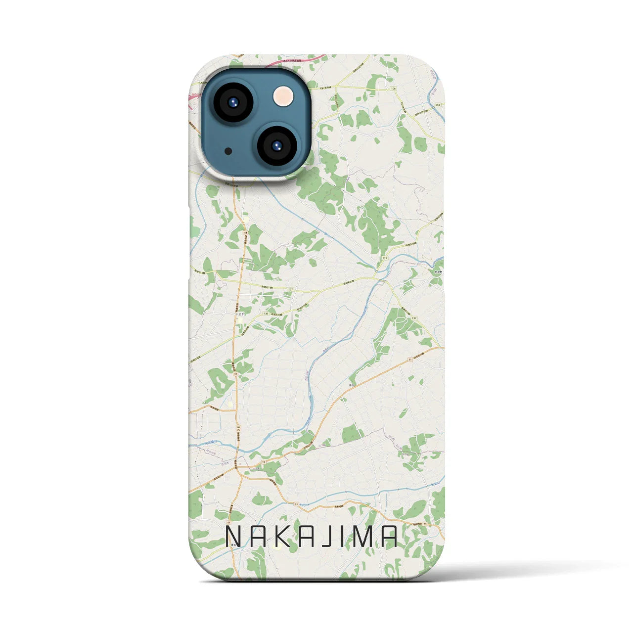 【中島(福島県)】地図柄iPhoneケース(バックカバータイプ)