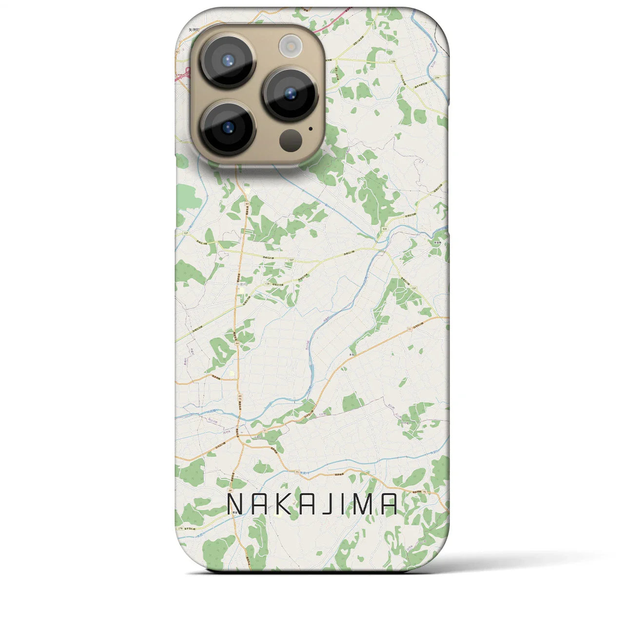 【中島(福島県)】地図柄iPhoneケース(バックカバータイプ)