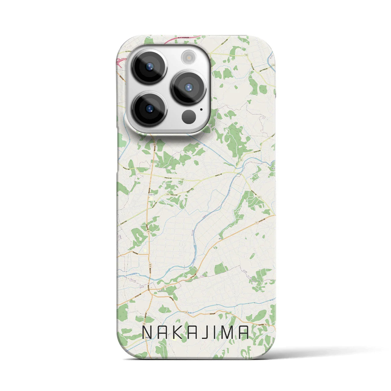 【中島(福島県)】地図柄iPhoneケース(バックカバータイプ)