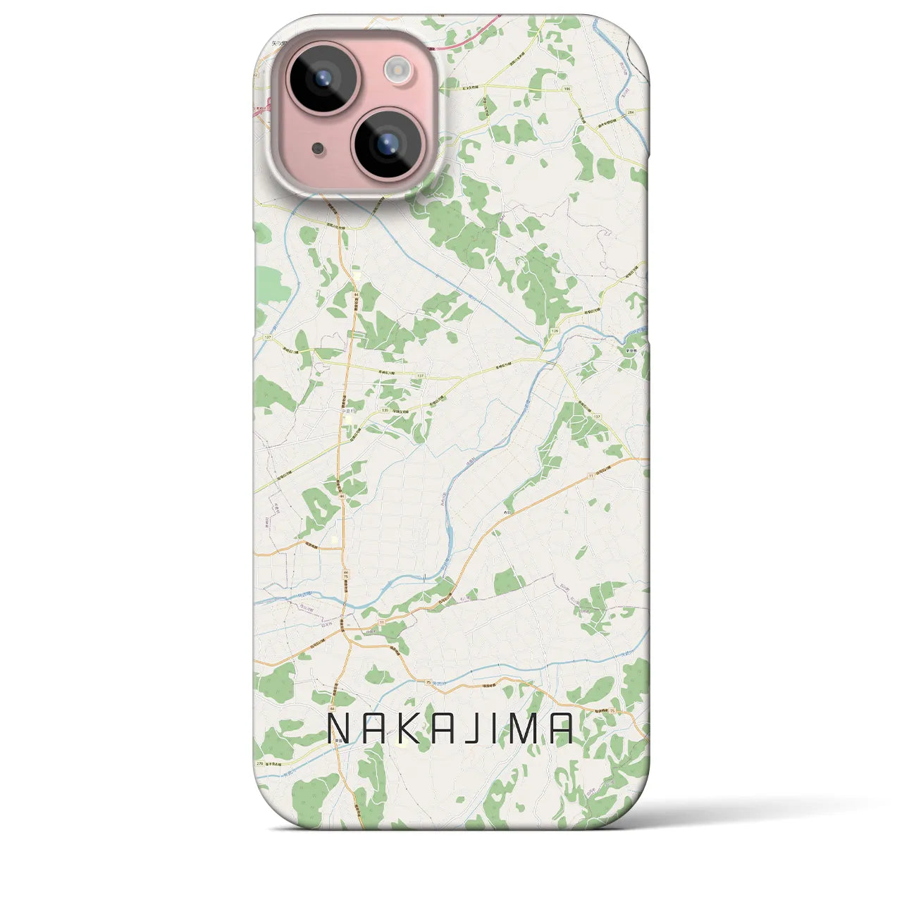 【中島(福島県)】地図柄iPhoneケース(バックカバータイプ)