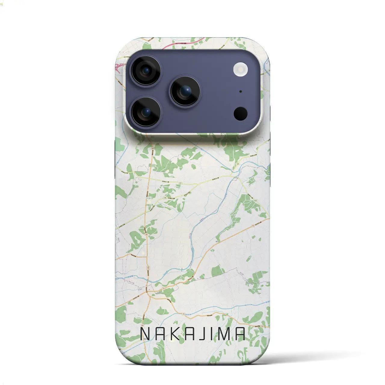 【中島(福島県)】地図柄iPhoneケース(バックカバータイプ)
