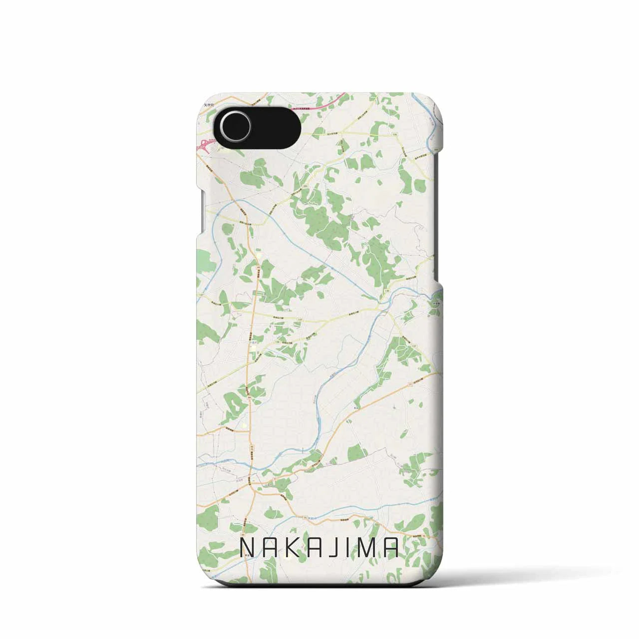 【中島(福島県)】地図柄iPhoneケース(バックカバータイプ)