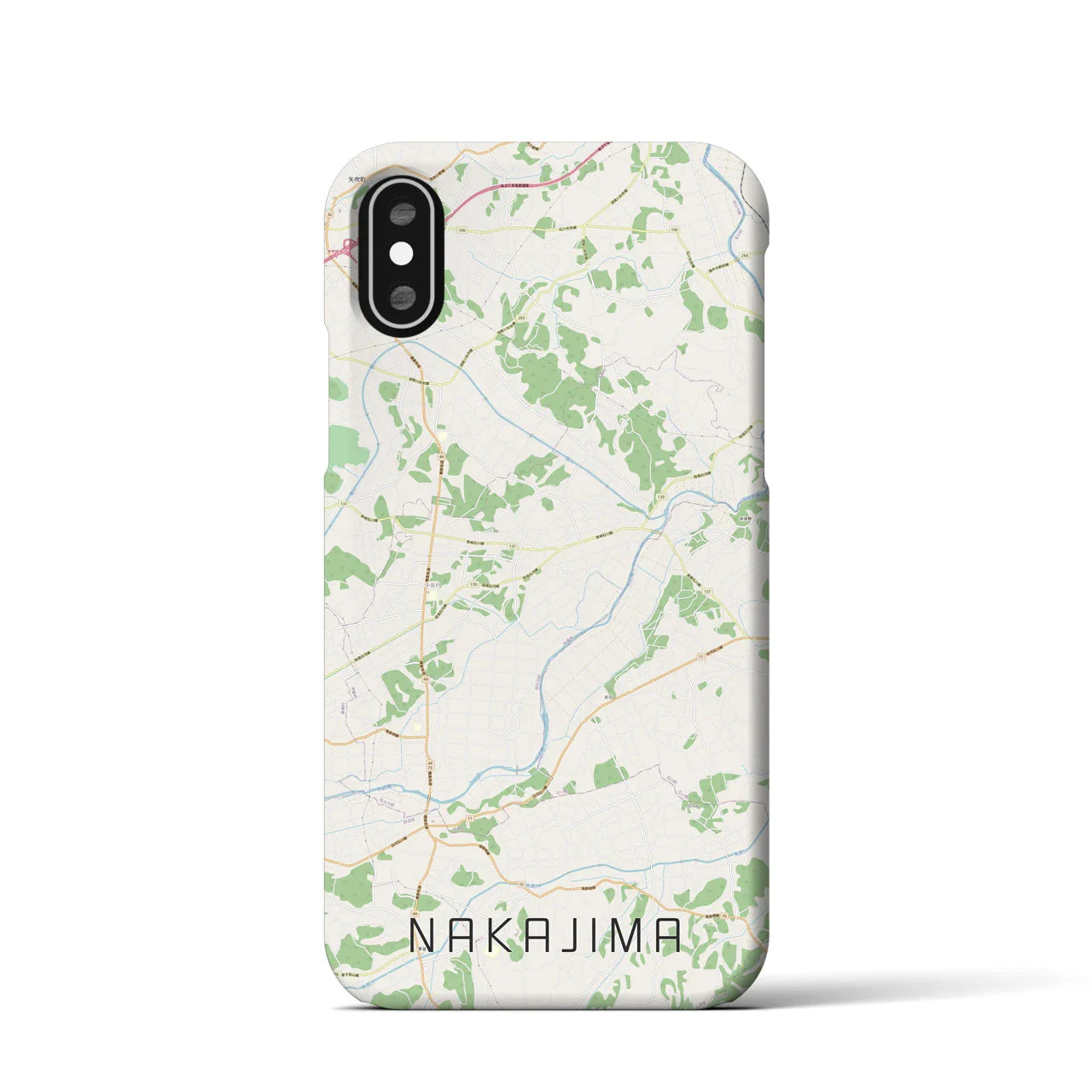 【中島(福島県)】地図柄iPhoneケース(バックカバータイプ)