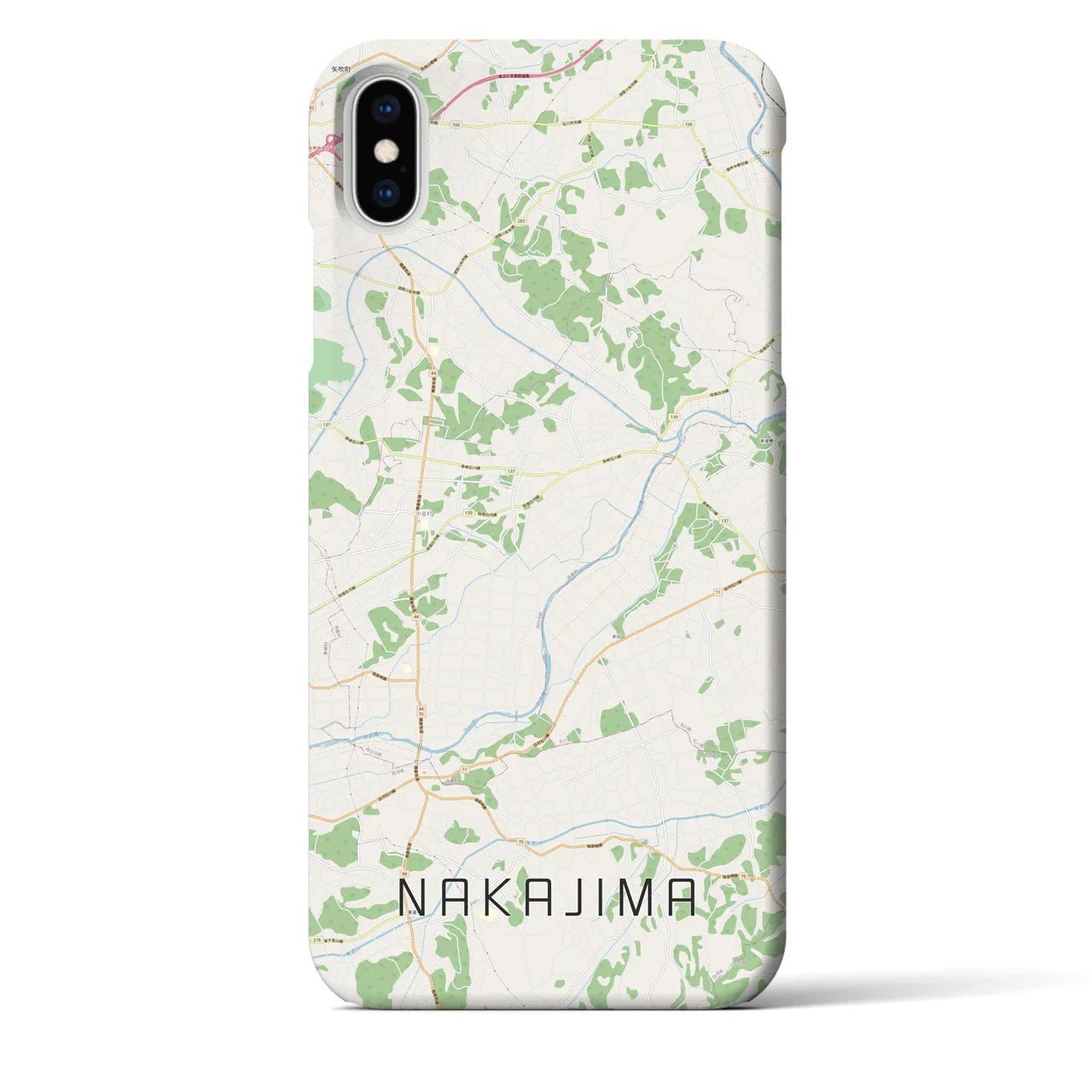 【中島(福島県)】地図柄iPhoneケース(バックカバータイプ)