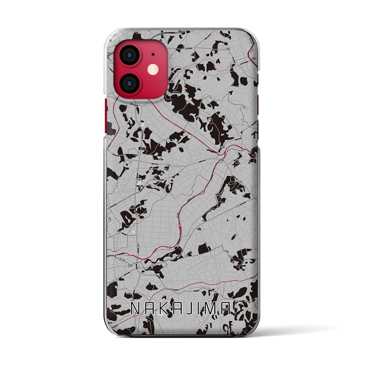 【中島(福島県)】地図柄iPhoneケース(クリアタイプ)