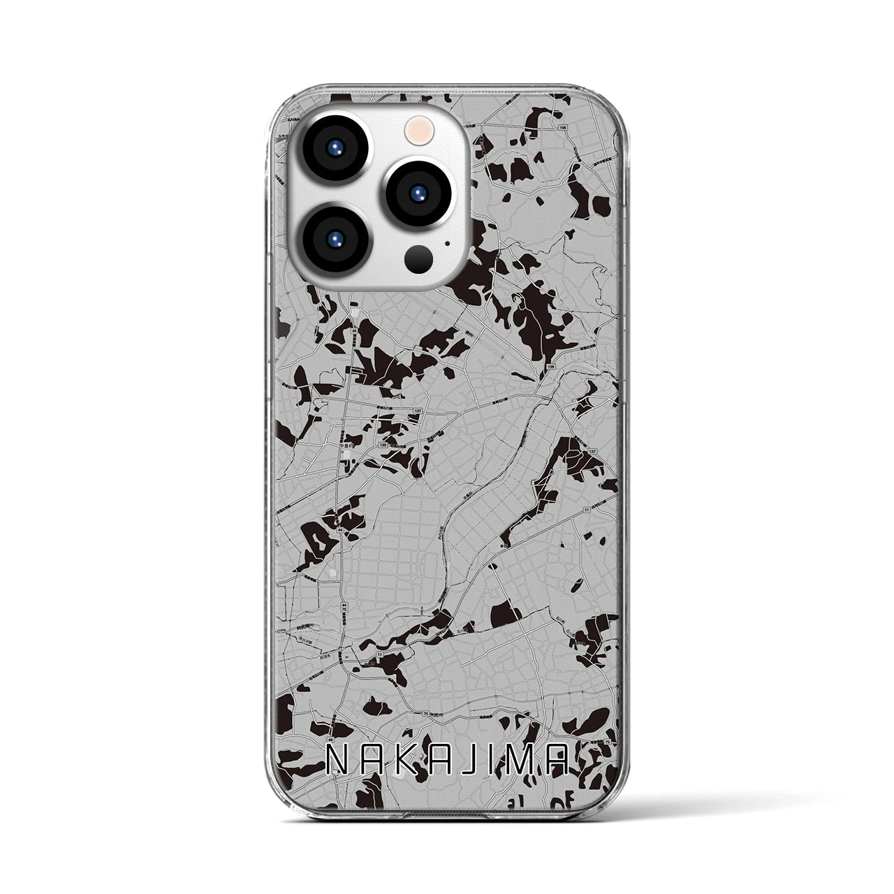 【中島(福島県)】地図柄iPhoneケース(クリアタイプ)