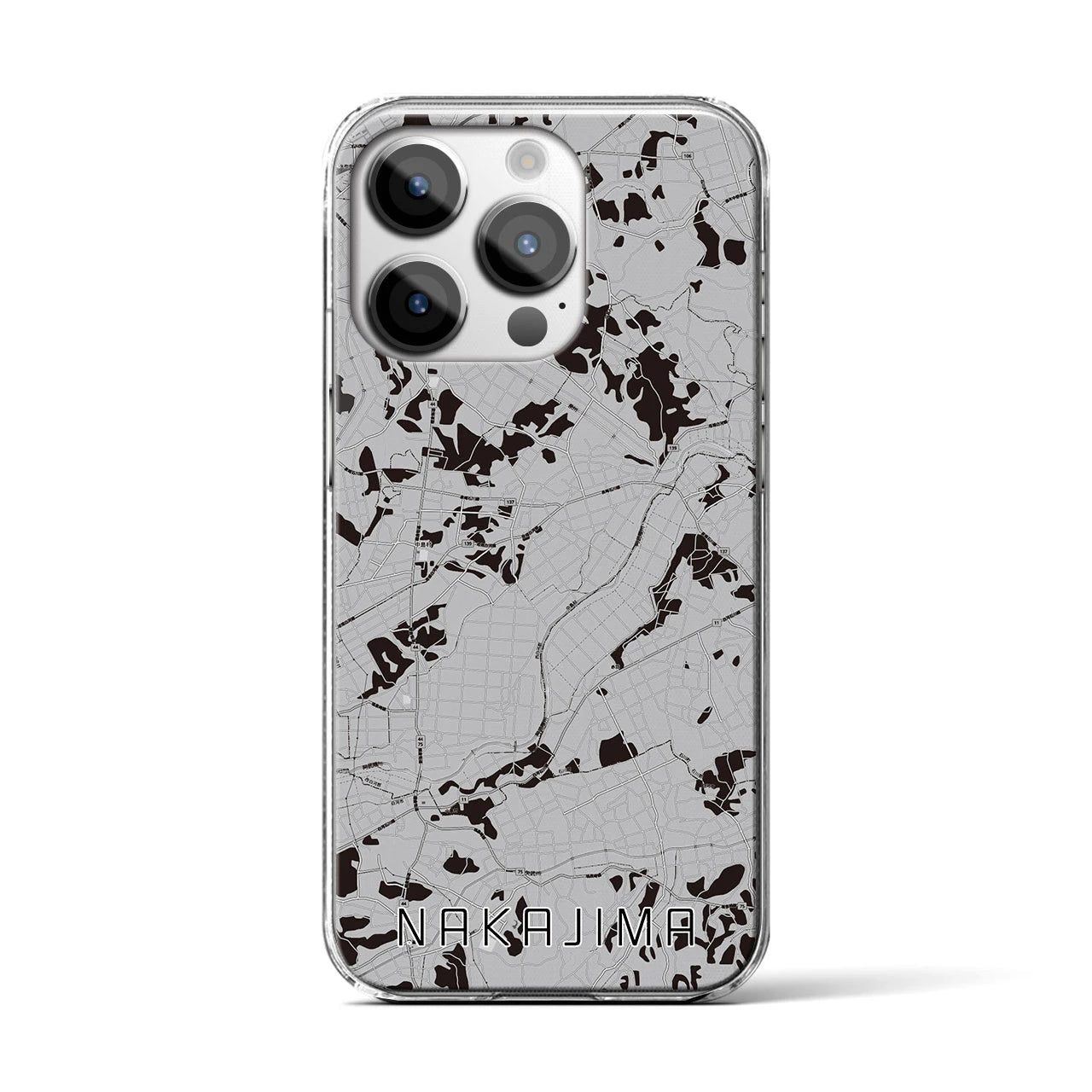 【中島(福島県)】地図柄iPhoneケース(クリアタイプ)