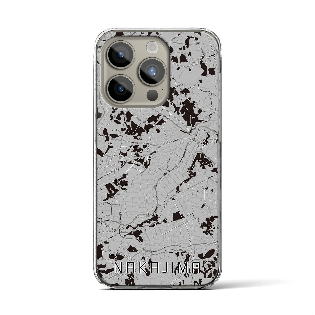 【中島(福島県)】地図柄iPhoneケース(クリアタイプ)