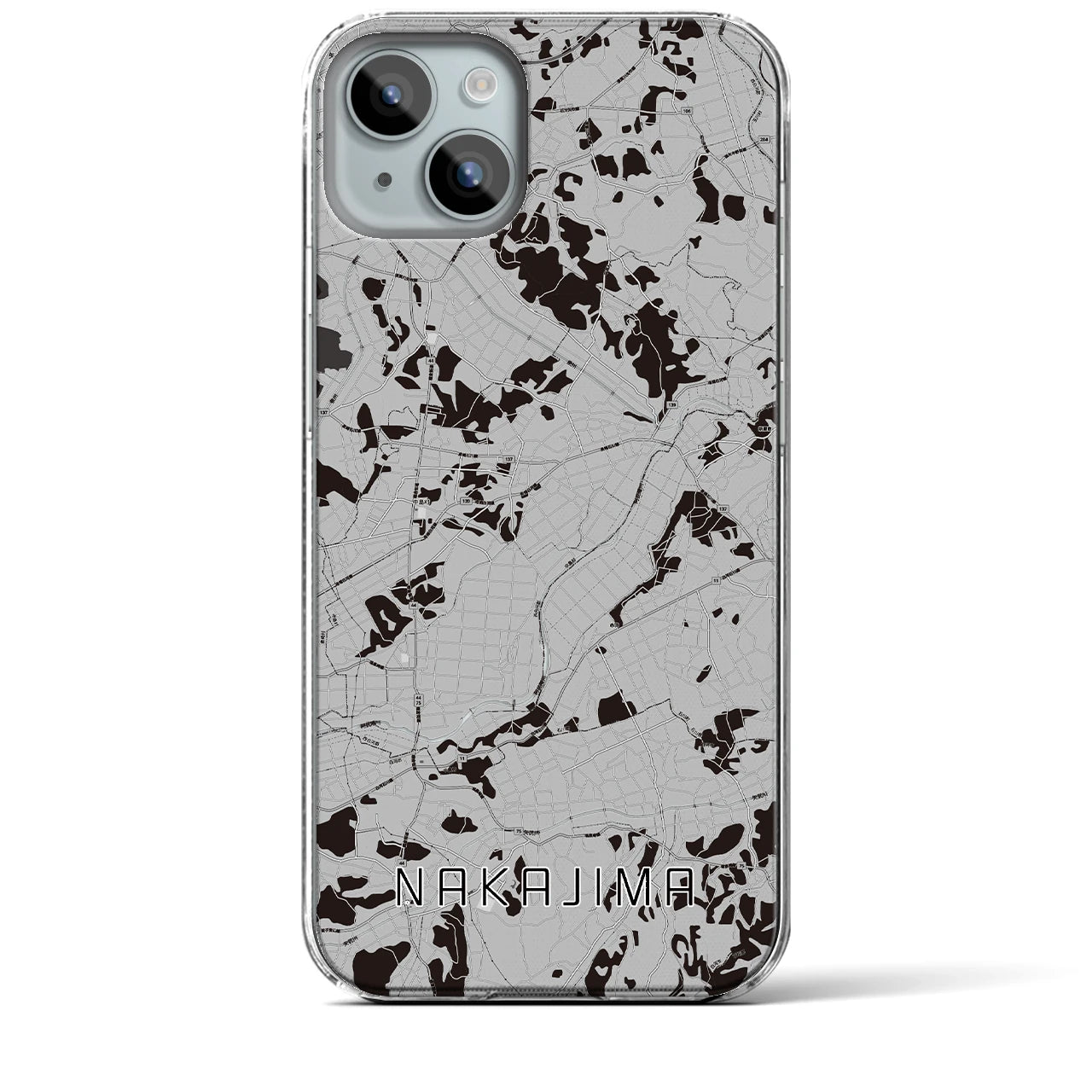 【中島(福島県)】地図柄iPhoneケース(クリアタイプ)