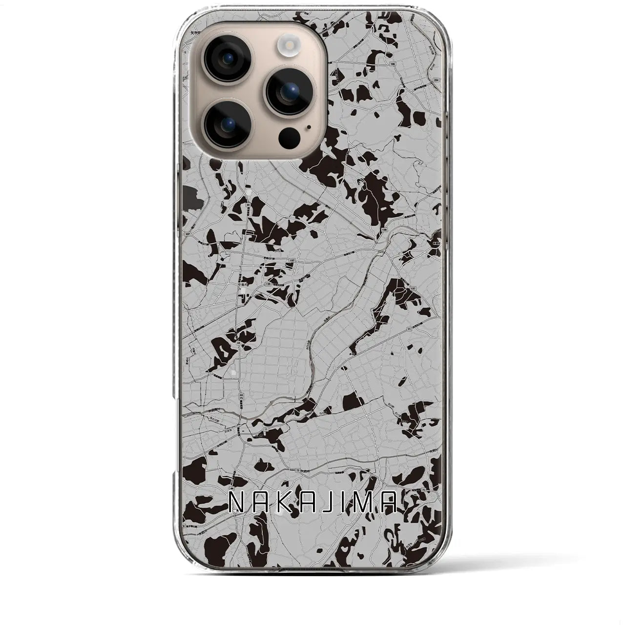 【中島(福島県)】地図柄iPhoneケース(クリアタイプ)