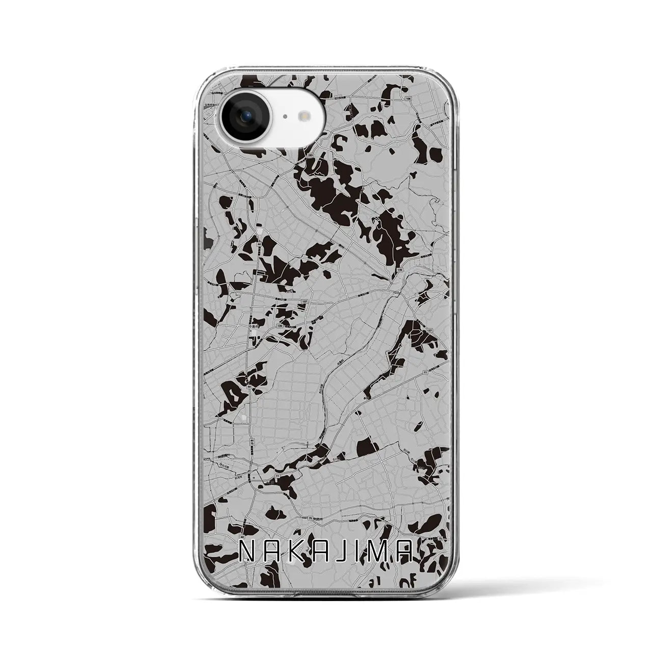 【中島(福島県)】地図柄iPhoneケース(クリアタイプ)