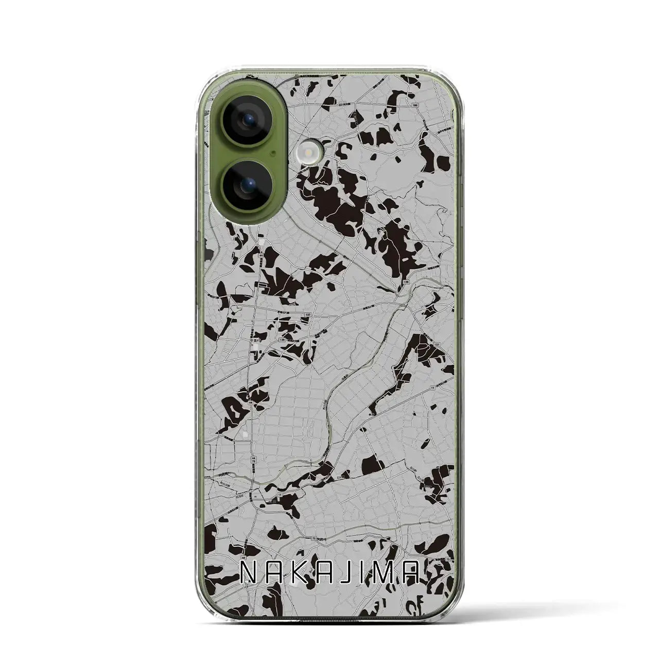 【中島(福島県)】地図柄iPhoneケース(クリアタイプ)