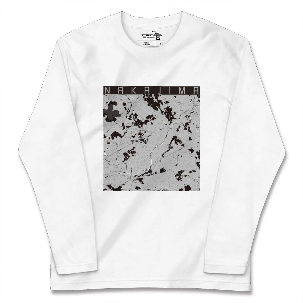 【中島(福島県)】地図柄ロングスリーブTシャツ