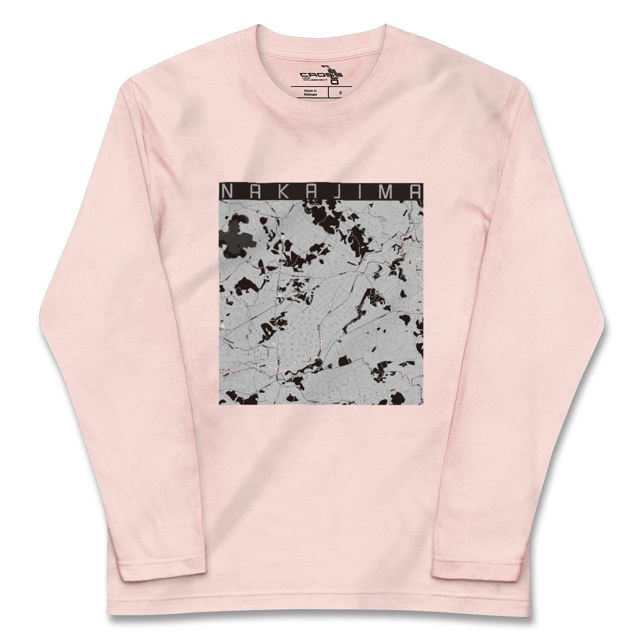 【中島(福島県)】地図柄ロングスリーブTシャツ