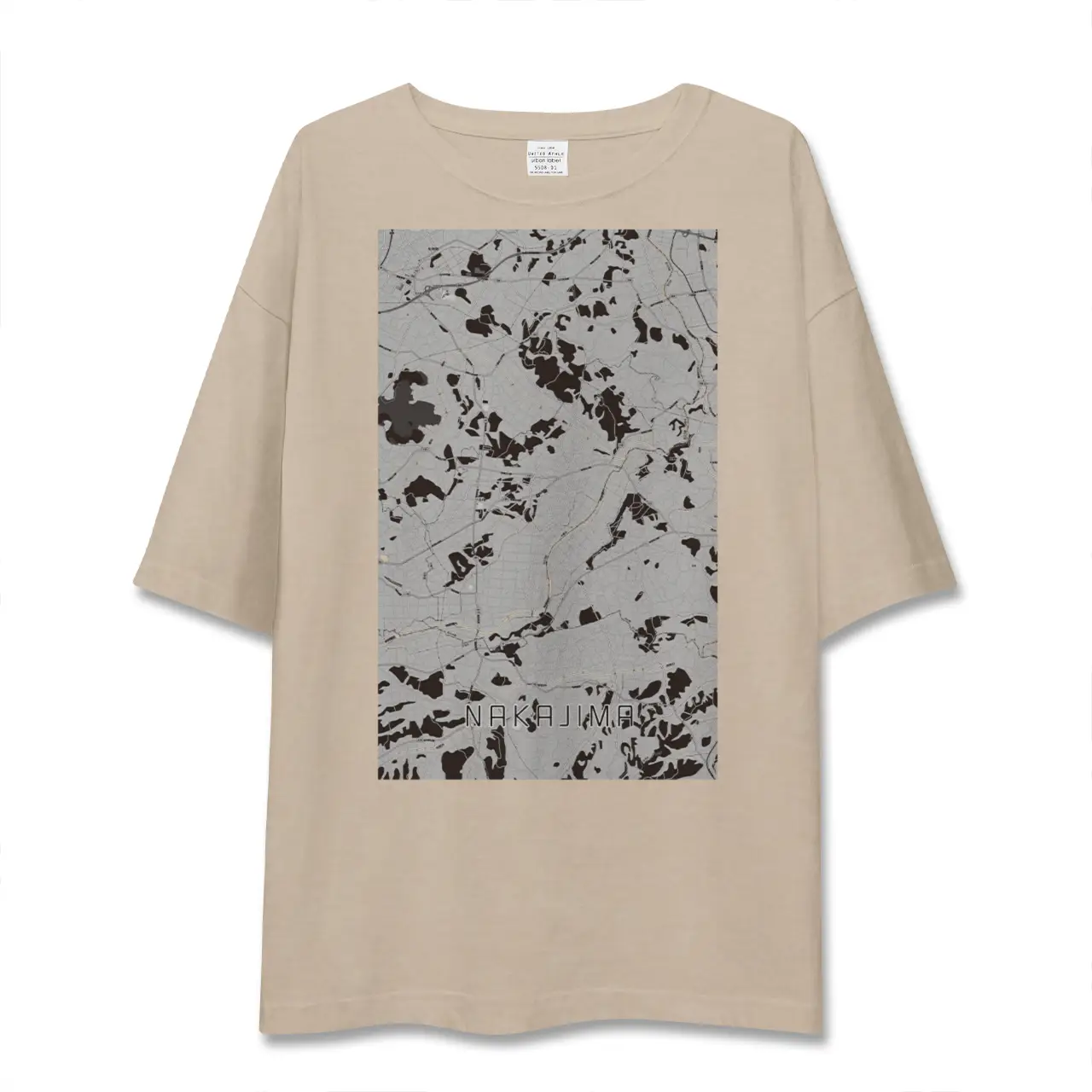 【中島(福島県)】地図柄ビッグシルエットTシャツ