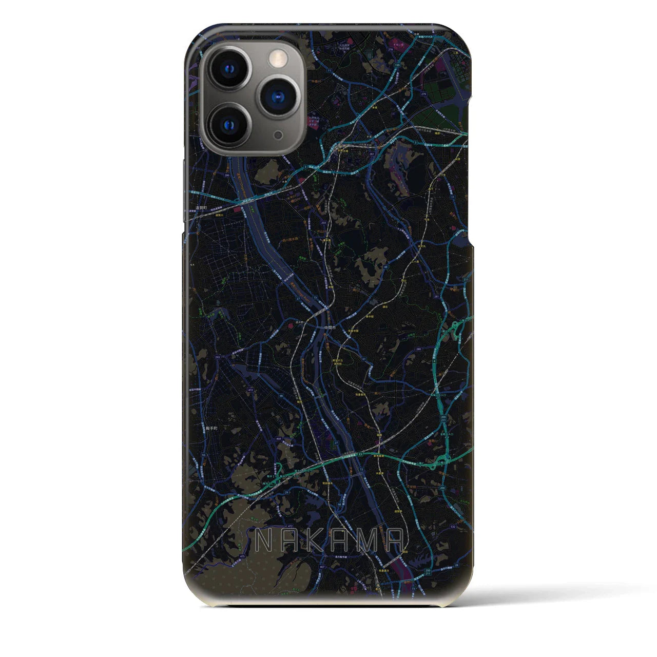 【中間(福岡県)】地図柄iPhoneケース(バックカバータイプ)