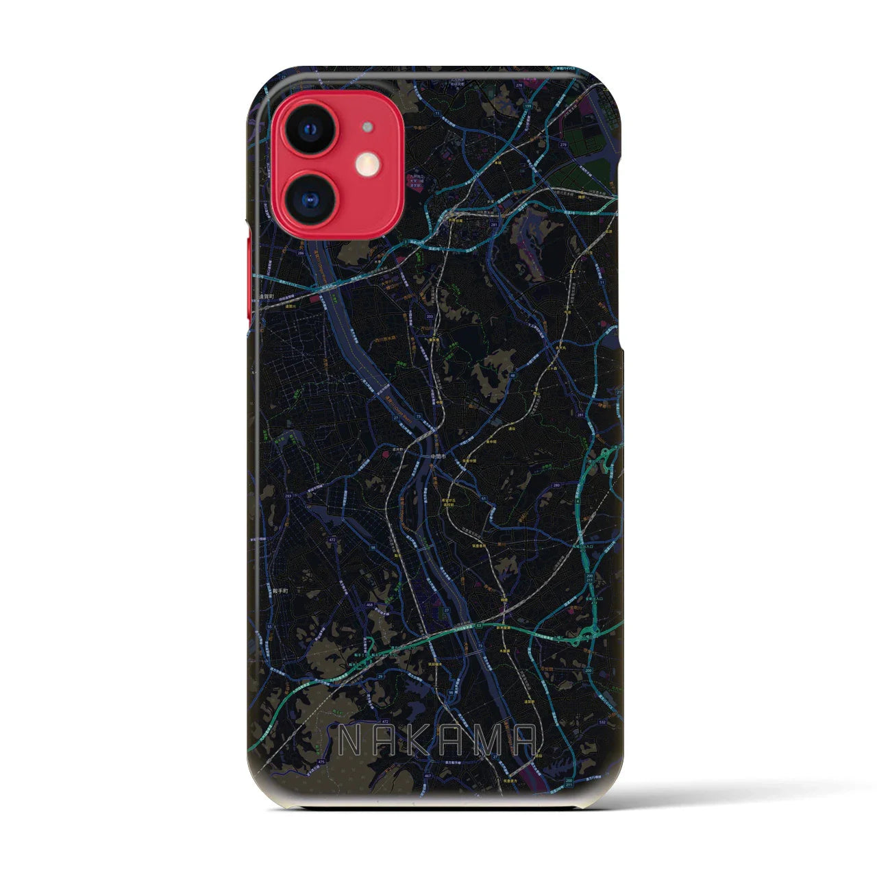 【中間(福岡県)】地図柄iPhoneケース(バックカバータイプ)